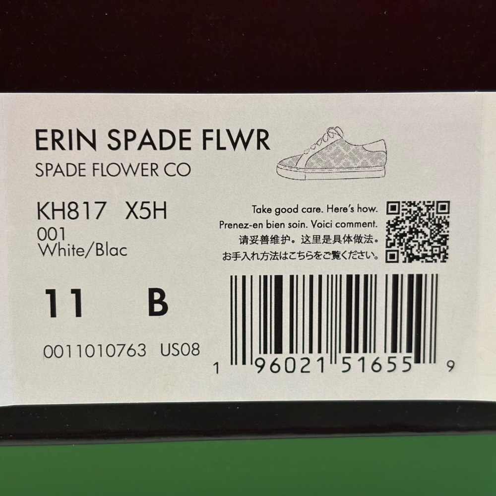 Kate Spade Floral Black and White Sneakers Erin Spade Flwr flower - Picture 7 of 9